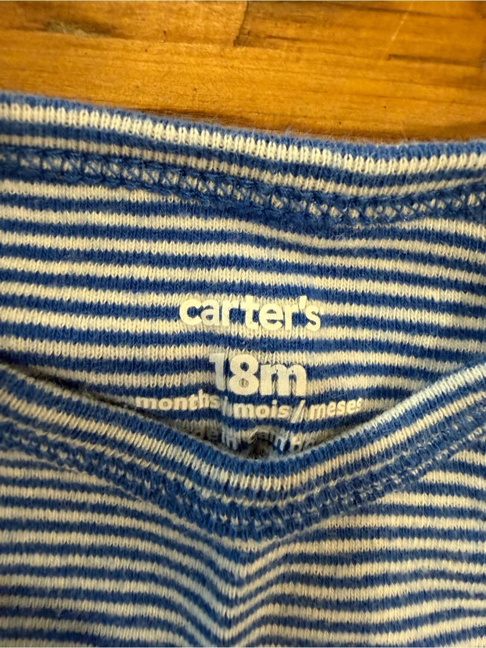 Carter's 18M Blue Striped Long Sleeve Bodysuit & Grey Jogger Set